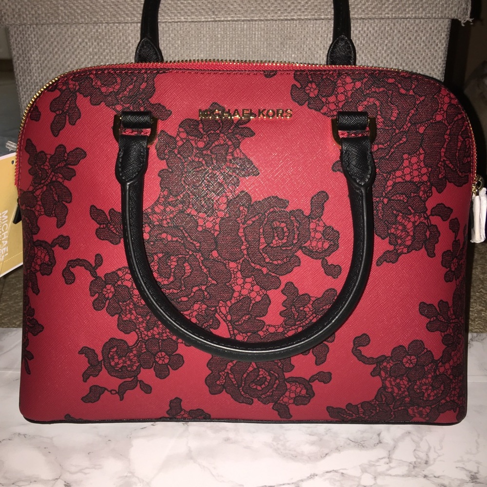 Michael kors Cindy red lace bag handbag